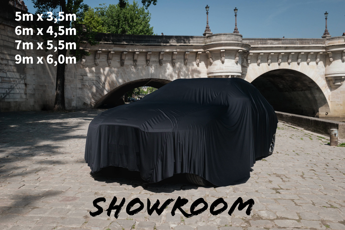 Drap showroom voiture & moto Soft™ Noir – Protection anti-poussière