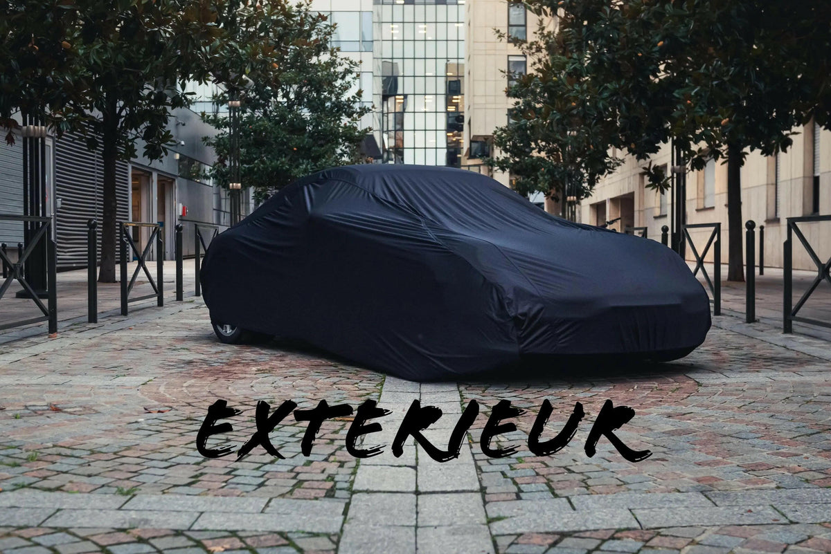 Waterproof three-layer outdoor car cover on a vehicle