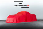 Drap de showroom rouge sur porsche