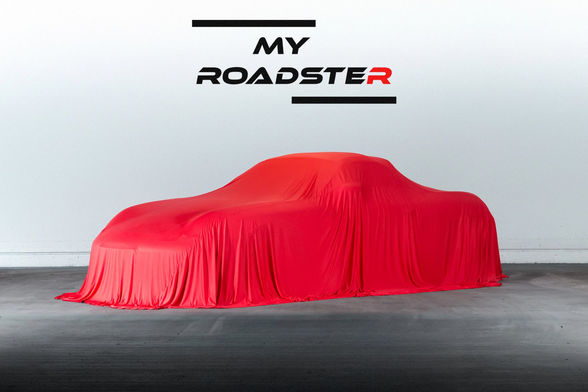 Drap de showroom rouge sur porsche