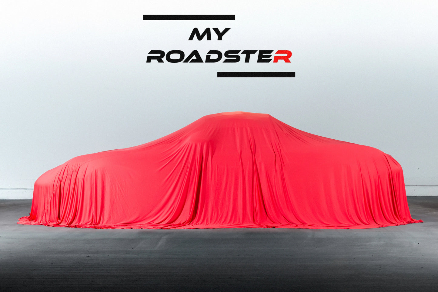 drap de présentation voiture rouge sur porshe