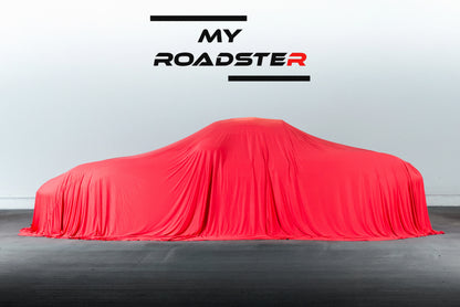 drap de présentation voiture rouge sur porshe